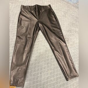 Loft Faux Leather Metallic Leggings